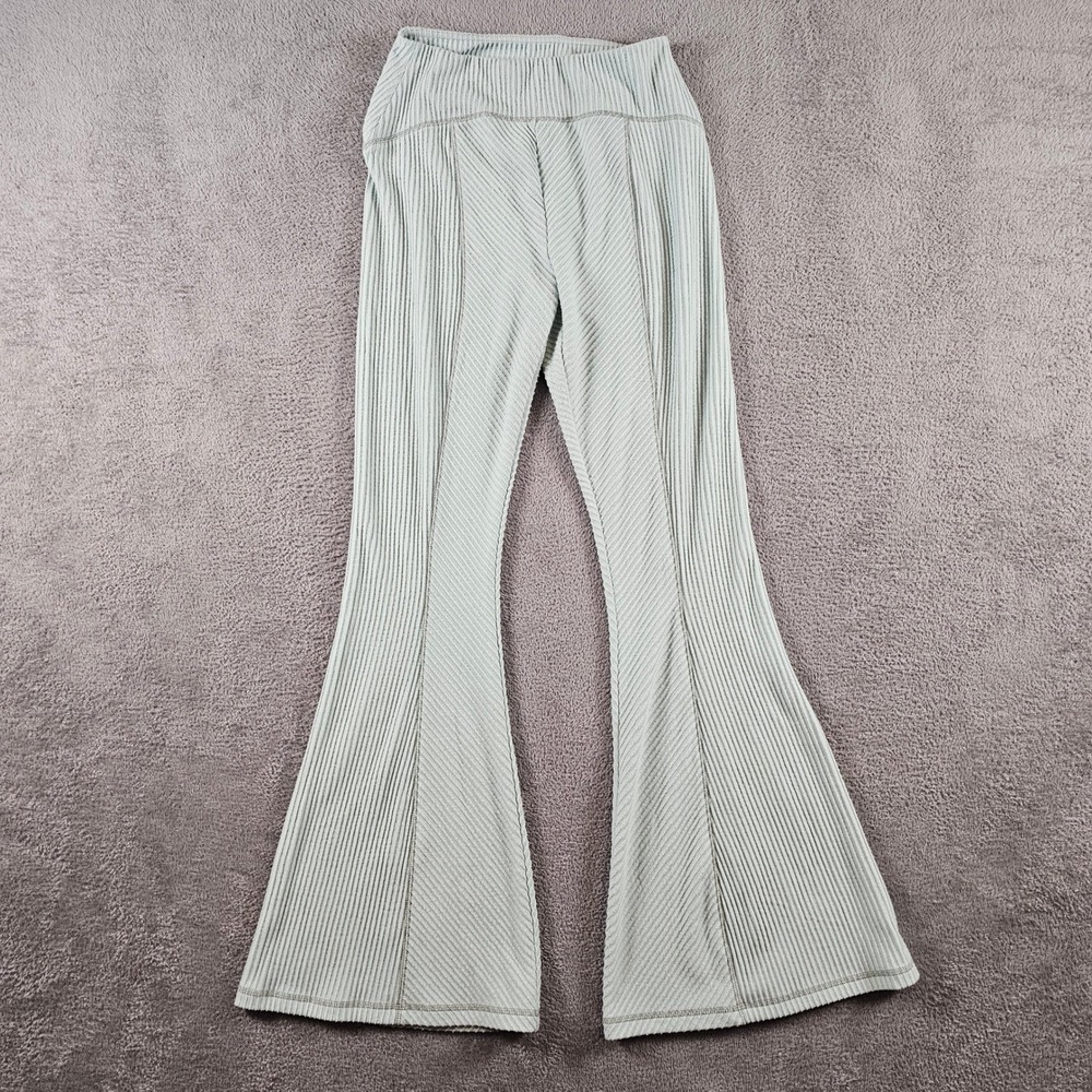 Out From Under Urban Outfitters Sage Green Ribbed Flare Pants High Rise Medium
